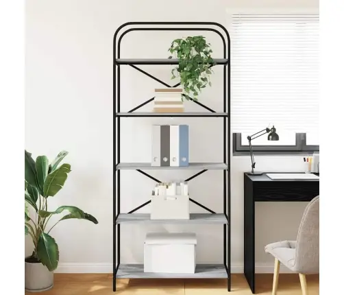 Grāmatu Plaukts Pelēka Sonomas Ozola 80 X 30 X 183 Cm Vidaxl