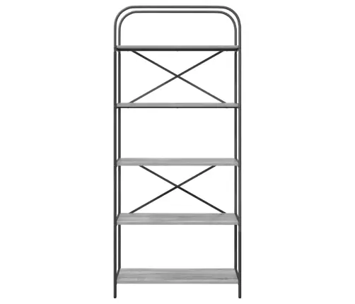 Grāmatu Plaukts Pelēka Sonomas Ozola 80 X 30 X 183 Cm Vidaxl