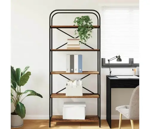 Grāmatu Plaukts Vecs Koks 80 X 30 X 183 Cm Inženierijas Koks Vidaxl