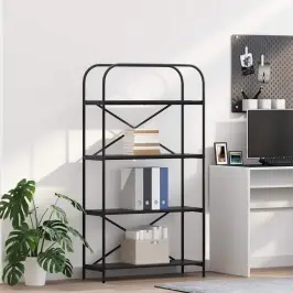 Grāmatu Plaukts Melns Ozols 80 X 30 X 146 Cm Inženierijas Koks Vidaxl