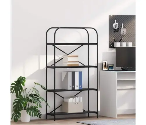 Grāmatu Plaukts Melns Ozols 80 X 30 X 146 Cm Inženierijas Koks Vidaxl