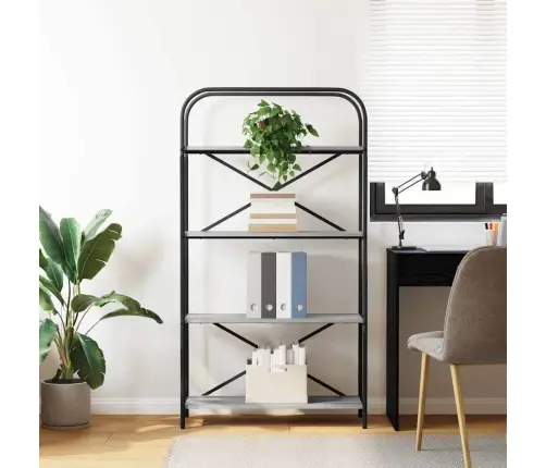 Grāmatu Plaukts Pelēka Sonomas Ozola 80 X 30 X 146 Cm Vidaxl