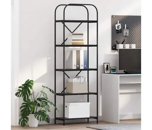 Grāmatu Plaukts Melns Ozols 60 X 30 X 183 Cm Inženierijas Koks Vidaxl