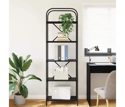 Grāmatu Plaukts Melns Ozols 60 X 30 X 183 Cm Inženierijas Koks Vidaxl