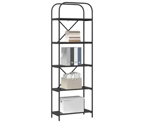 Grāmatu Plaukts Melns Ozols 60 X 30 X 183 Cm Inženierijas Koks Vidaxl