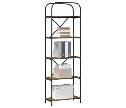 Knygų Lentyna Dūminio Ąžuolo 60 X 30 X 183 Cm Apdirbta Mediena