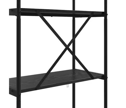 Grāmatu Plaukts Melns Ozols 60 X 30 X 146 Cm Inženierijas Koks Vidaxl