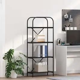 Grāmatu Plaukts Melns Ozols 60 X 30 X 146 Cm Inženierijas Koks Vidaxl