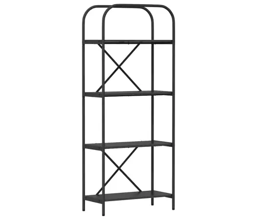 Grāmatu Plaukts Melns Ozols 60 X 30 X 146 Cm Inženierijas Koks Vidaxl