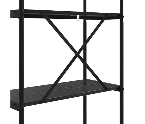 Grāmatu Plaukts Melns Ozols 60 X 30 X 109 Cm Inženierijas Koks Vidaxl