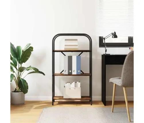 Knygų Lentyna Dūminio Ąžuolo 60 X 30 X 109 Cm Apdirbta Mediena