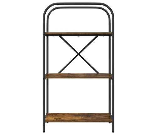 Knygų Lentyna Dūminio Ąžuolo 60 X 30 X 109 Cm Apdirbta Mediena