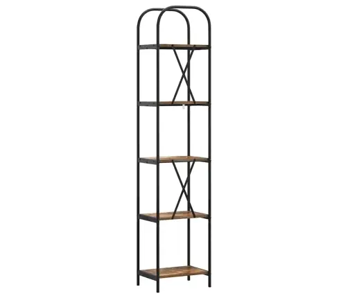 Knygų Lentyna Dūminio Ąžuolo 40 X 30 X 183 Cm Apdirbta Mediena