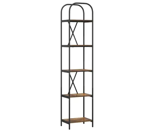 Knygų Lentyna Dūminio Ąžuolo 40 X 30 X 183 Cm Apdirbta Mediena