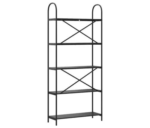 Grāmatu Plaukts Melns Ozols 80 X 30 X 183 Cm Inženierijas Koks Vidaxl