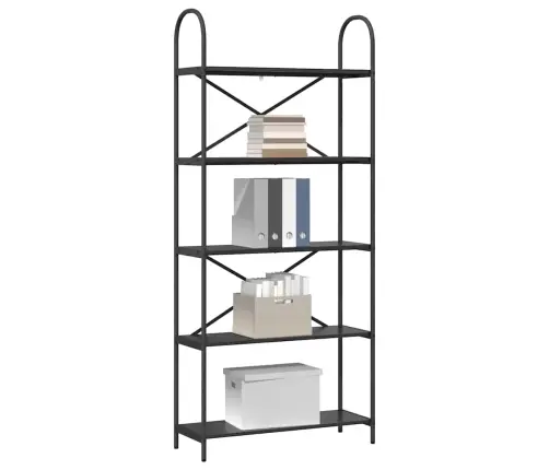 Grāmatu Plaukts Melns Ozols 80 X 30 X 183 Cm Inženierijas Koks Vidaxl