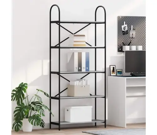 Grāmatu Plaukts Pelēka Sonomas Ozola 80 X 30 X 183 Cm Vidaxl