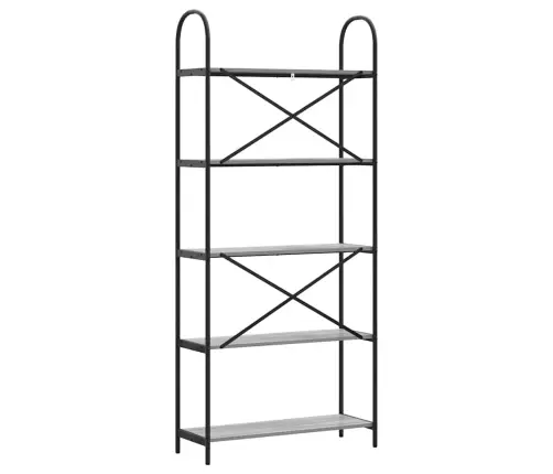 Grāmatu Plaukts Pelēka Sonomas Ozola 80 X 30 X 183 Cm Vidaxl