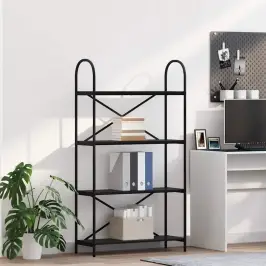 Raamatukapp Must Tamm 80 X 30 X 146 Cm Tehispuit