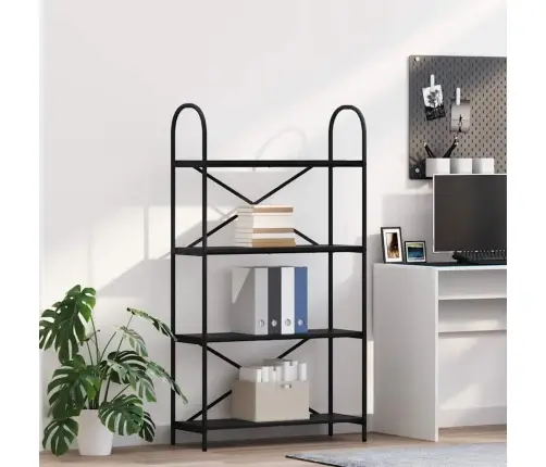 Grāmatu Plaukts Melns Ozols 80 X 30 X 146 Cm Inženierijas Koks Vidaxl