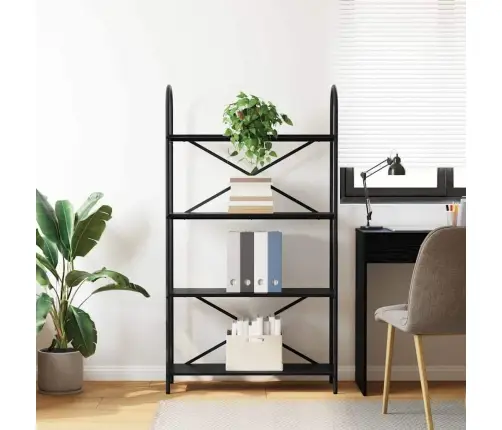 Grāmatu Plaukts Melns Ozols 80 X 30 X 146 Cm Inženierijas Koks Vidaxl