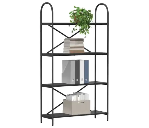 Grāmatu Plaukts Melns Ozols 80 X 30 X 146 Cm Inženierijas Koks Vidaxl