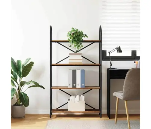 Grāmatu Plaukts Vecs Koks 80 X 30 X 146 Cm Inženierijas Koks Vidaxl