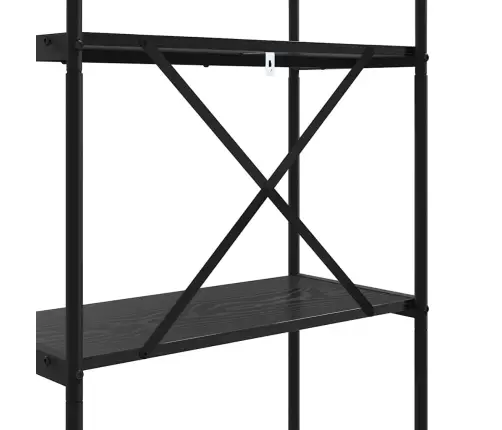 Grāmatu Plaukts Melns Ozols 80 X 30 X 109 Cm Inženierijas Koks Vidaxl