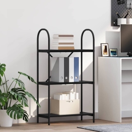 Raamatukapp Must Tamm 60 X 30 X 109 Cm Tehispuit