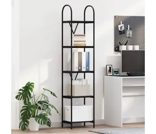 Grāmatu Plaukts Melns Ozols 40 X 30 X 183 Cm Inženierijas Koks Vidaxl