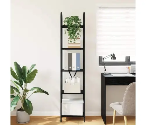 Grāmatu Plaukts Melns Ozols 40 X 30 X 183 Cm Inženierijas Koks Vidaxl