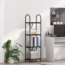 Raamatukapp Must Tamm 40 X 30 X 146 Cm Tehispuit