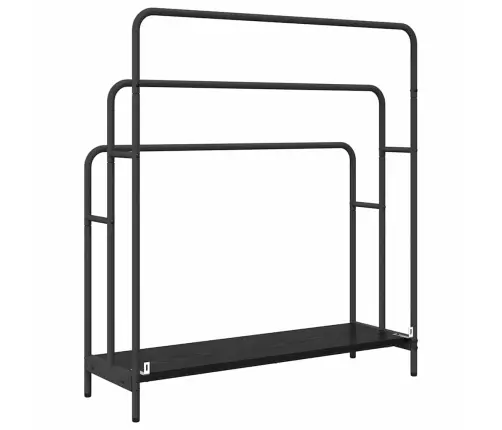 Riidepuu Riiuliga Must Tamm 90 X 30 X 100,5 Cm Tehispuit