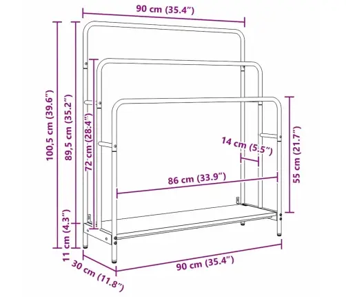Drabužių Stalčius Su Lentyna Sonoma Ąžuolas 90 X 30 X 100.5 Cm