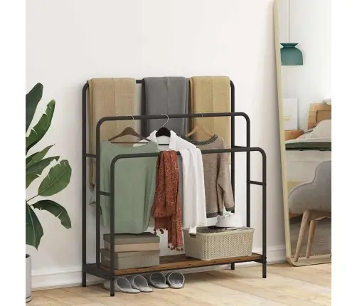 Riidepuu Riiuliga Vana Puit 90 X 30 X 100,5 Cm Tehispuit