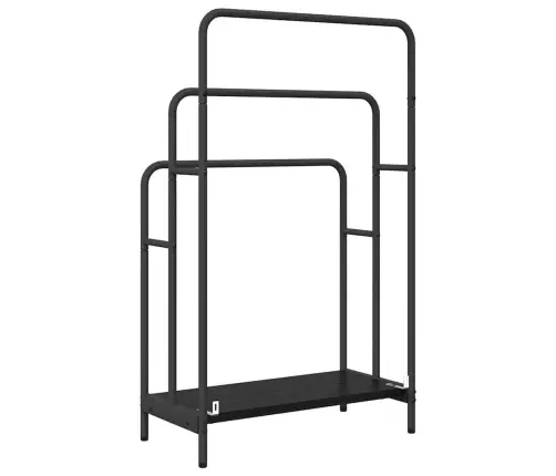 Riidepuu Riiuliga Must Tamm 60 X 30 X 100.5 Cm Tehispuit