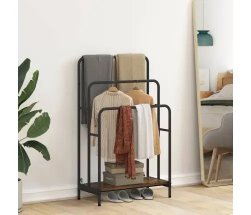 Auduma Statīvs Dūmu Ozols 60 X 30 X 100.5 Cm Inženierijas Koks Vidaxl