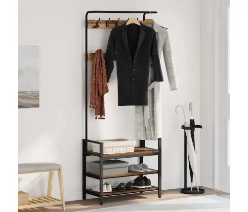 Pakaramais Vecs Koks 75 X 34 X 184 Cm Inženierijas Koks Vidaxl