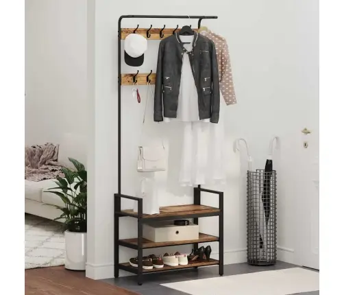 Pakaramais Vecs Koks 75 X 34 X 184 Cm Inženierijas Koks Vidaxl