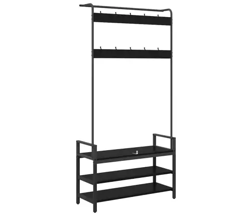 Pakaramais Melns Ozols 95 X 34 X 184 Cm Inženierijas Koks Vidaxl