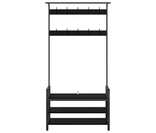 Pakaramais Melns Ozols 95 X 34 X 184 Cm Inženierijas Koks Vidaxl