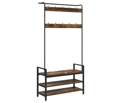 Pakaramais Ar Plauktu Dūmakaina Ozolkoka 95 X 34 X 184 Cm Vidaxl