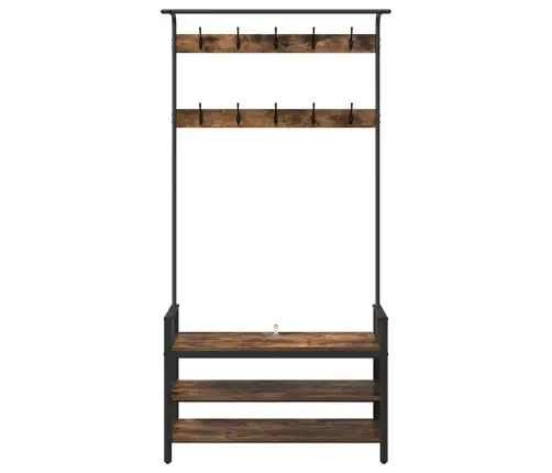 Pakaramais Ar Plauktu Dūmakaina Ozolkoka 95 X 34 X 184 Cm Vidaxl