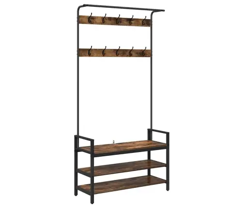 Pakaramais Ar Plauktu Dūmakaina Ozolkoka 95 X 34 X 184 Cm Vidaxl