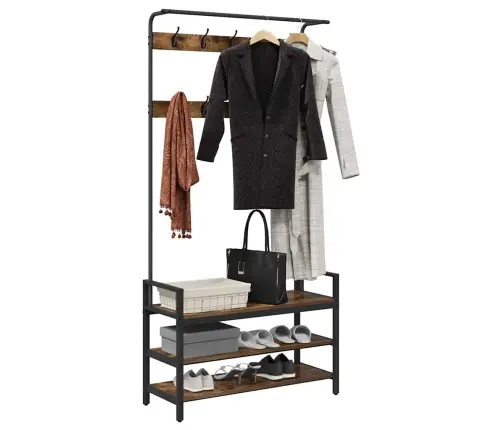 Pakaramais Ar Plauktu Dūmakaina Ozolkoka 95 X 34 X 184 Cm Vidaxl