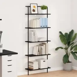 Raamatukapp Must Tamm 60 X 24 X 168 Cm Tehispuit