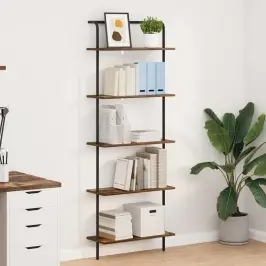 Knygų Lentyna Dūminio Ąžuolo 60 X 24 X 168 Cm Apdirbta Mediena