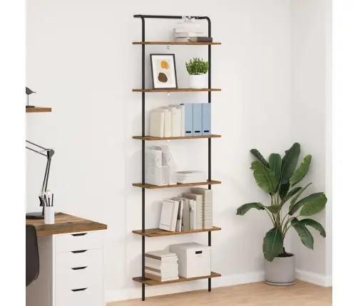 Grāmatu Plaukts Vecs Koks 60 X 24 X 203 Cm Inženierijas Koks Vidaxl