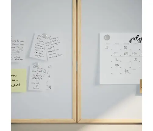 Pranešimų Lenta Balta 80 X 80 X 1.4 Cm Pušies Masyvas