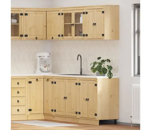 Spintelė Su Stalčiais 4 Pcs Medus Kietos Pušies Mediena